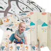 MATA PIANKOWA DWUSTRONNA EDUKACYJNA SKŁADANA DLA DZIECI DUŻA 180x200 PIANKA