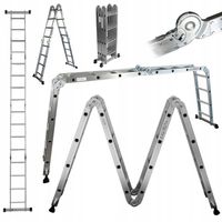 DRABINA ALUMINIOWA PRZEGUBOWA Rino 4x4 4,65m WIELOFUNKCYJNA SKŁADANA