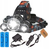MOCNA LATARKA CZOŁOWA NA GŁOWĘ 3 x LED CZOŁÓWKA AKUMULATORY +