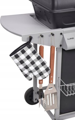 GRILL GAZOWY OGRODOWY BAVEN 2 PALNIKI, 5,5KW Z POKRYWĄ Z TERMOMETREM LUND na Arena.pl