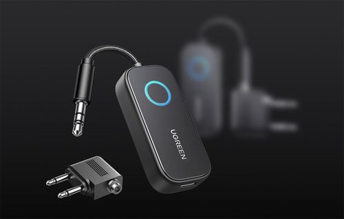 UGREEN Nadajnik Odbiornik Bluetooth BT 5.3 Mini Jack 3.5mm 300mAh + na Arena.pl