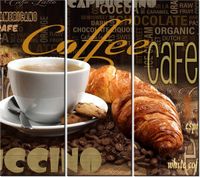 90CM 80 OBRAZ 3 ELEM PORANNA KAWA ŚCIENNY