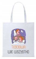 Dla Teściowej Mamy Prezent Torba Eco Biała Shopper Z Nadrukiem Ze Zdjęciem