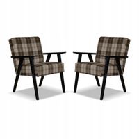 Fotel PRL zestaw retro vintage SOLER Family Meble krata brązowa