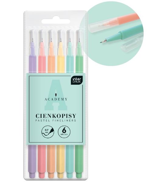 CIENKOPISY PASTELOWE ACADEMY 6KOL INTERDRUK zdjęcie 1