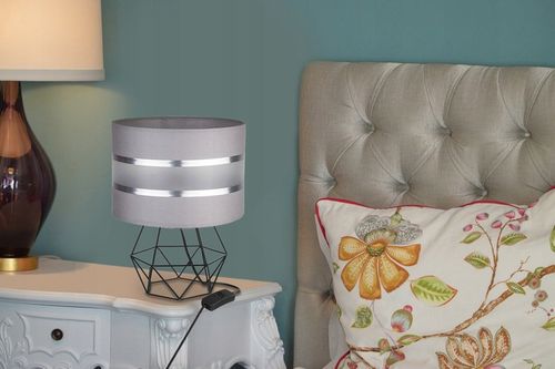 LAMPKA NOCNA STOŁOWA BIURKOWA LAMPA ABAŻUR LOFT E27 LED NOWOCZESNA na Arena.pl