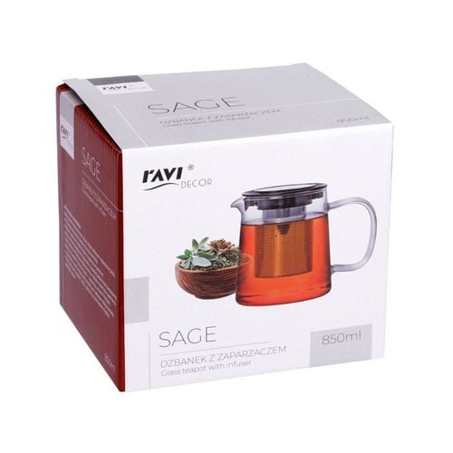 Dzbanek do zaparzania herbaty ziół i kawy SAGE 850 ml borokrzemowe szkło na Arena.pl