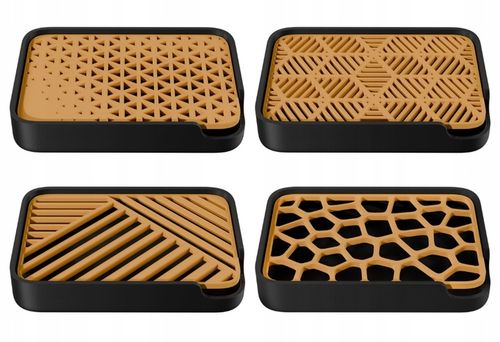 Mydelniczka wolnostojąca na blat z ociekaczem elegancka WZÓR LINES na Arena.pl