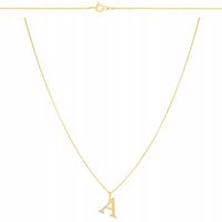 Komplet łańcuszek + złota zawieszka literka A