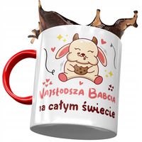 Kubek Czerwony Dla Babci Babuni Na Dzień Babci Z Nadrukiem Ze Zdjęciem