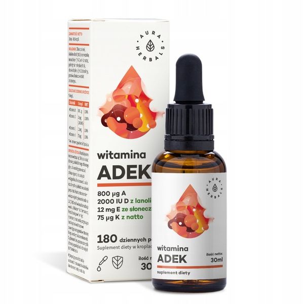Aura Herbals ADEK Witamina A D3 E K2 MK7 na 180DNI zdjęcie 1