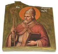 Ikona Święty Grzegorz Wielki patron uczniów, studentów, nauczycieli muzyków