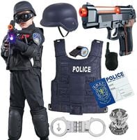 ZESTAW POLICJANTA DLA DZIECI pistolet kask strój czapka przebranie policja