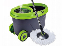 MOP OBROTOWY ROTACYJNY 360 TURBO WIADRO ZESTAW 2X NAKŁADKI MIKROFIBRA