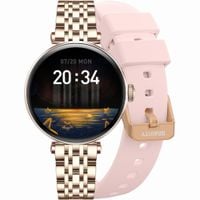 smartwatch gravity różowe złoto-srebrny różowy 2 paski gt26-4