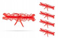 Podwiązka czerwona koronkowa z kryształem studniówka zestaw 5 sztuk