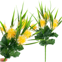 Gałązka Ozdobna  Trawy Liście Oset Kwiatostany Żółty