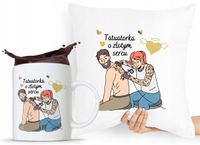 Zestaw Poduszka + Kubek Dla Tatuażysty Prezent Z Nadrukiem Ze Zdjęciem