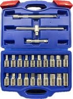 Klucze nasadowe do korków spustowych oleju CRV zestaw 23 szt.