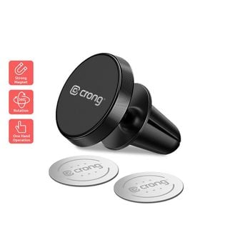 Crong Magnetic Smart Car Holder - Magnetyczny uchwyt samochodowy do telefonu (czarny)