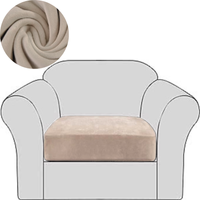 POKROWIEC NA SOFĘ SIEDZISKO OPARCIE WELUR BEŻOWY