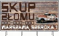 BANER REKLAMOWY 130x80cm oczkowany projekt w cenie skup ZŁOMU