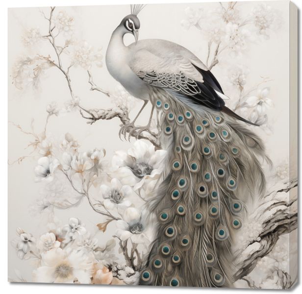 Obraz 100x100cm Pawia Gracja zdjęcie 1