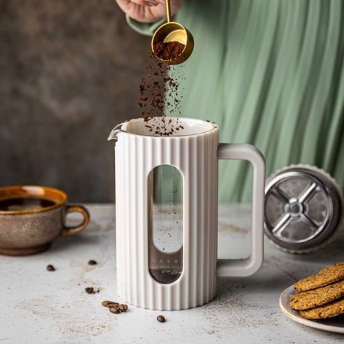 zaparzacz tłokowy do kawy/herbaty 600ml klausberg kb-7748 biały na Arena.pl