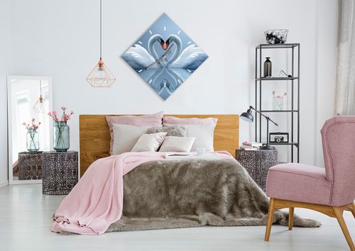 Zegar Ścienny - Łabędzie Serce  - 60X60 Cm - C3Ad60X60-3541 na Arena.pl