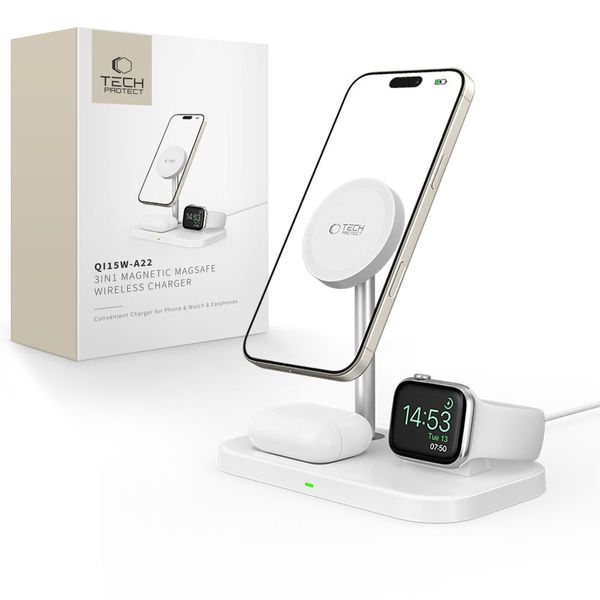 Ładowarka Indukcyjna 3w1 Tech-Protect A22 MagSafe DO iPhone, AirPods i Appl zdjęcie 1