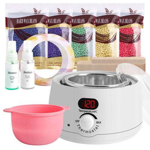 Podgrzewacz wosku 5x wosk twardy Zestaw depilacja LCD 100W z akcesoriami na Arena.pl