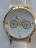 Zegarek na rękę rower biały pasek prezent