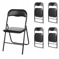 KRZESŁO SKŁADANE ROZKŁADANE OGRODOWE CATERINGOWE BIUROWE CZARNE zestaw