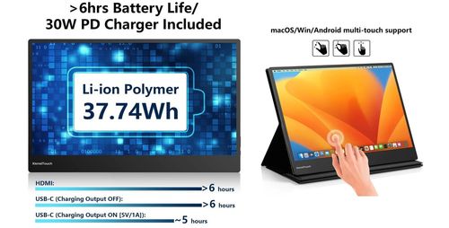 MONITOR PEPPER JOBS XtendTouch XT1610F 15.6 IPS USB-C przenośny dotykowy V3 na Arena.pl