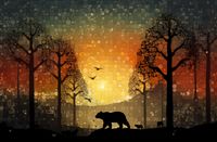 Plakat 86,4x56,8cm Zachód w Dzikim Lesie