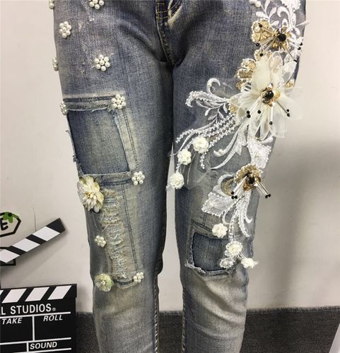 Spodnie Damskie -  APLIKACJĄ - Jeans - NOWOŚĆ! na Arena.pl