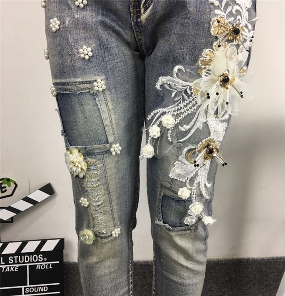 Spodnie Damskie -  APLIKACJĄ - Jeans - NOWOŚĆ! zdjęcie 4
