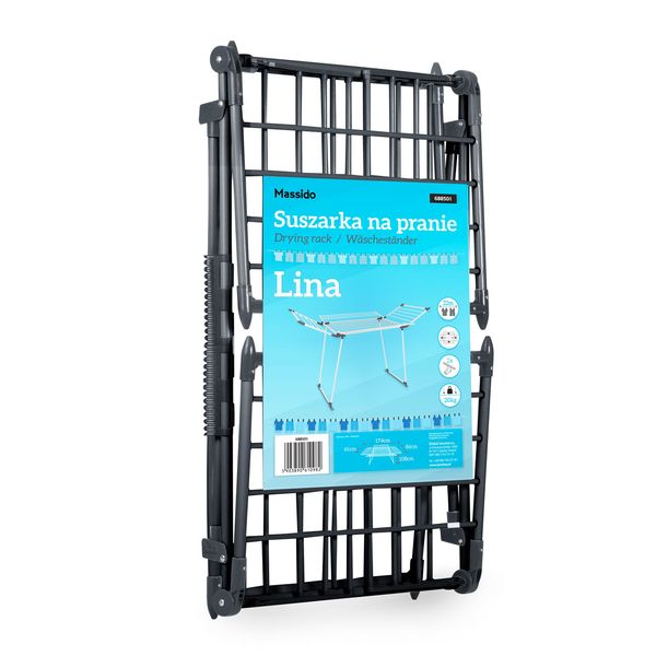 Suszarka na pranie stojąca rozkładana Lina 22 mb czarna zdjęcie 7