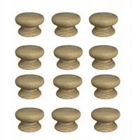 GAŁKI DREWNIANE BUKOWE DO SZAFKI UCHWYTY DO MEBLI UCHWYTY MEBLOWE 12 sztuk