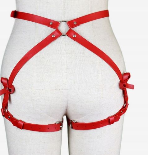 Czerwona skórzana uprząż na uda Karess Amelia na Arena.pl