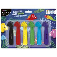 flamastry jumbo dinozaury 6 kolorów kidea
