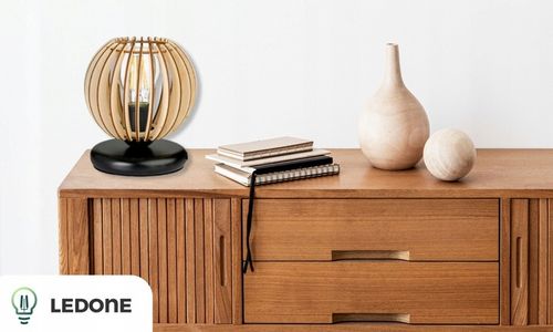 LAMPKA NOCNA LAMPA STOŁOWA DREWNIANA LOFT RETRO E27 DO SYPIALNI DO na Arena.pl