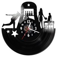 Zegar ścienny z płyty winylowej Kręgle 455.14
