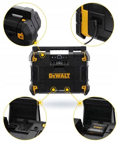 Radio budowlane Bluetooth TSTAK DEWALT DWST1-81078 z funkcją ładowarki na Arena.pl
