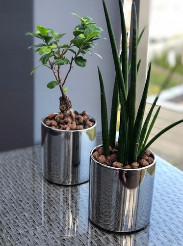 Doniczka Osłonka Ceramiczna Walec Srebrny Do Kwiatów i Kompozycji 15 cm na Arena.pl