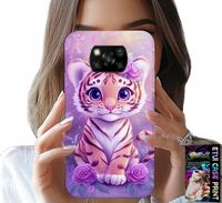 ETUI DO XIAOMI POCO X3 - SŁODKI TYGRYSEK NA RÓŻOWYM TLE + SZKŁO
