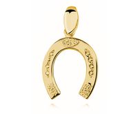 Delikatny pozłacany srebrny wisiorek gładka podkowa szczęścia podkówka srebro 925 KS0123G