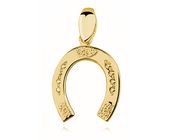 Delikatny pozłacany srebrny wisiorek gładka podkowa szczęścia podkówka srebro 925 KS0123G