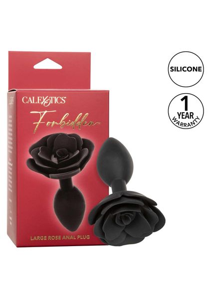 Large Rose Anal Plug Black zdjęcie 8