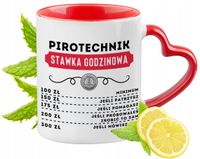 Kubek Czerwony Z Uszkiem W Kształcie Serca Dla Pirotechnika Na Prezent